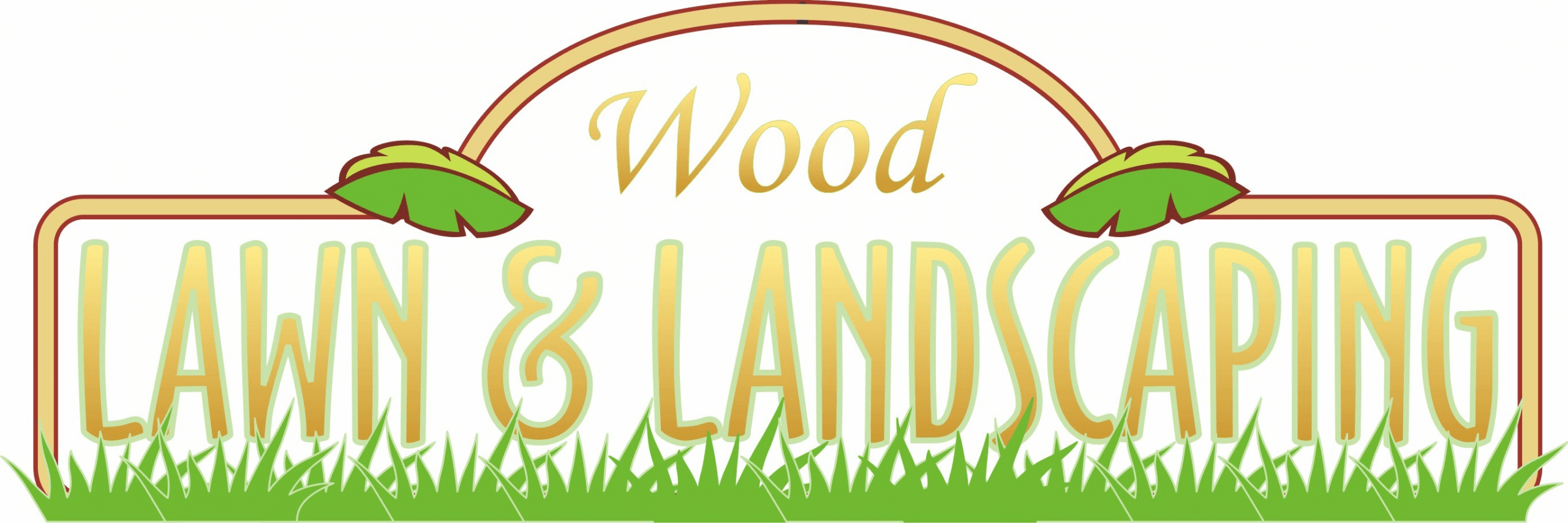 Wood Lawn and Landscaping logo with leaf accents